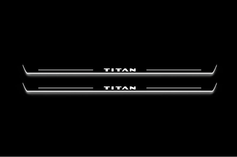 Nissan Titan II 2016-2024 LED Door Sills With Logo Titan
