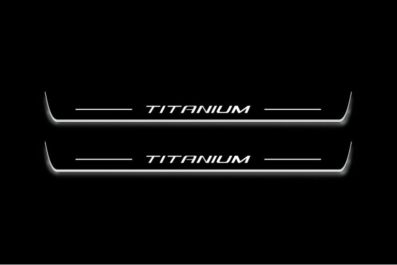 Ford Fusion II 2012-2020 LED Door Sills PRO With Logo Titanium