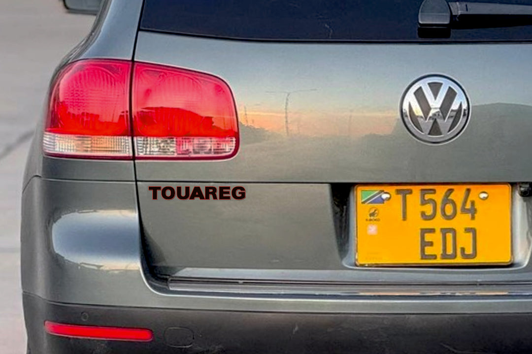 Volkswagen Touareg I 2002-2010 tailgate trunk rear 3D emblem with Touareg logo (type MIXT)