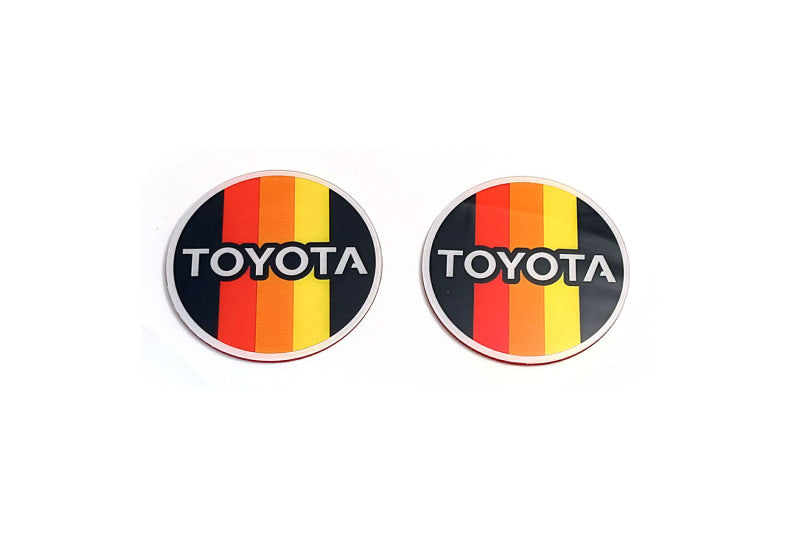 Toyota emblem for fenders with Toyota logo (Tricolor) Toyota emblems decoinfabric