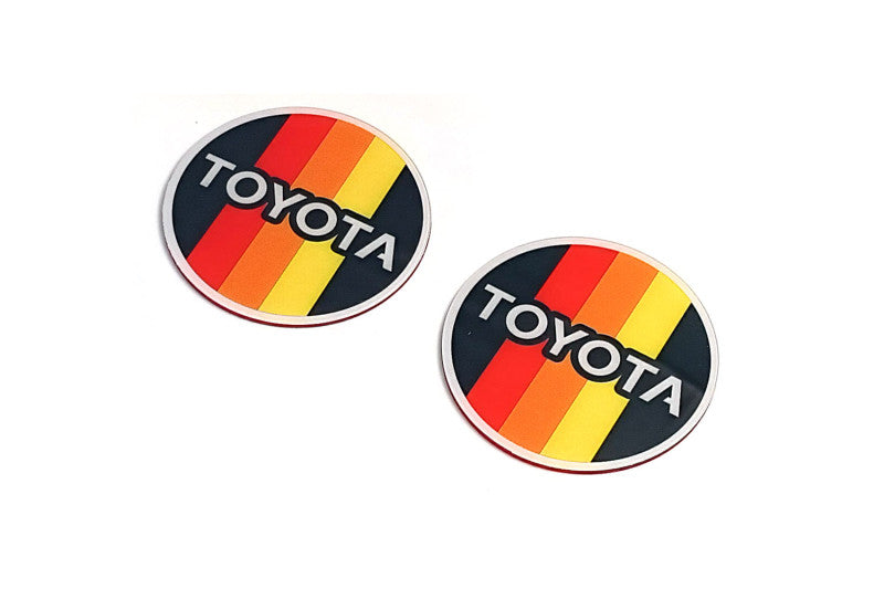 Toyota emblem for fenders with Toyota logo (Tricolor) Toyota emblems decoinfabric