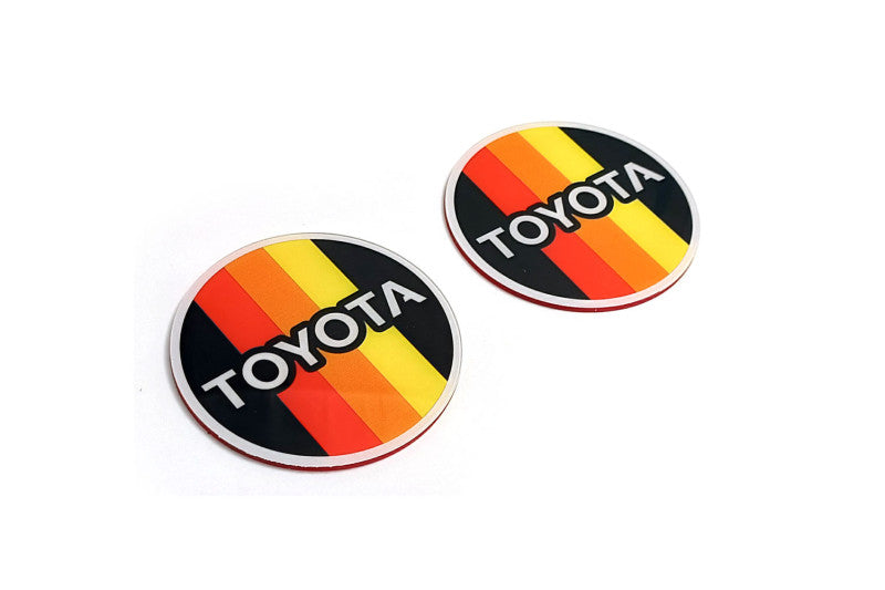 Toyota emblem for fenders with Toyota logo (Tricolor) Toyota emblems decoinfabric