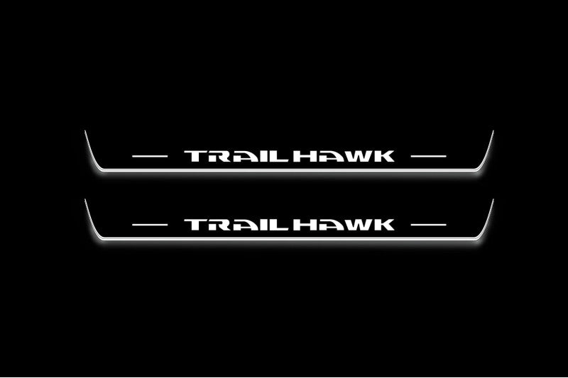 Jeep Cherokee KL 2014+ LED Door Sills PRO With Logo TrailHawk