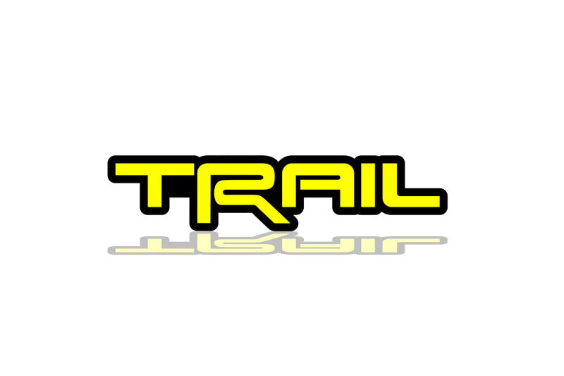 Toyota Radiator grille emblem with TRD Trail logo Toyota emblems decoinfabric BLACK YELLOW
