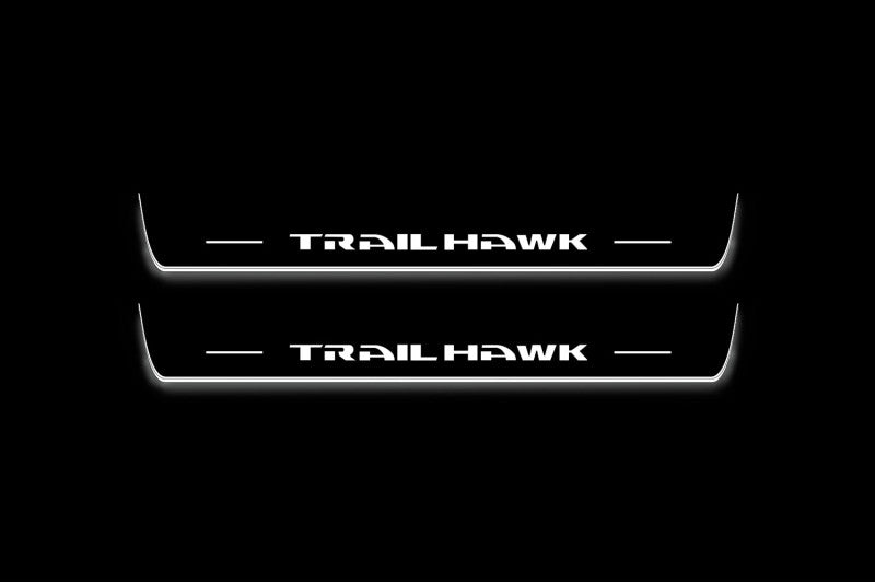 Jeep Grand Cherokee IV 2010-2021 LED Door Sills PRO With Logo TrailHawk