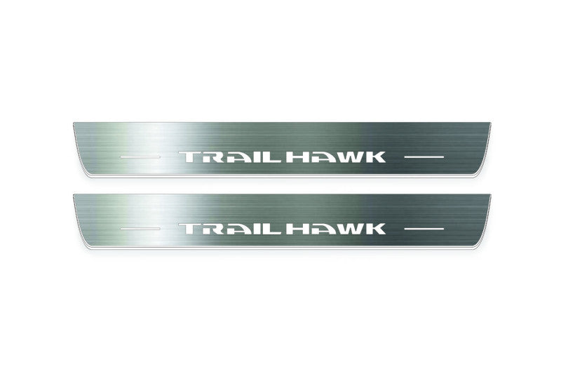 Jeep Grand Cherokee IV 2010-2021 LED Door Sills PRO With Logo TrailHawk