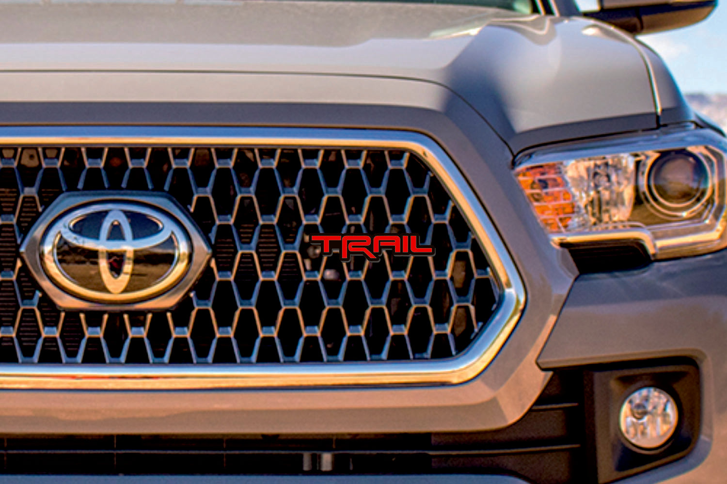 Toyota Emblem & Badge Set - Grille and Tailgate TRD Trail logo Toyota emblems decoinfabric RED