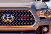 Toyota Radiator grille emblem with TRD Trail logo Toyota emblems decoinfabric BLACK RED