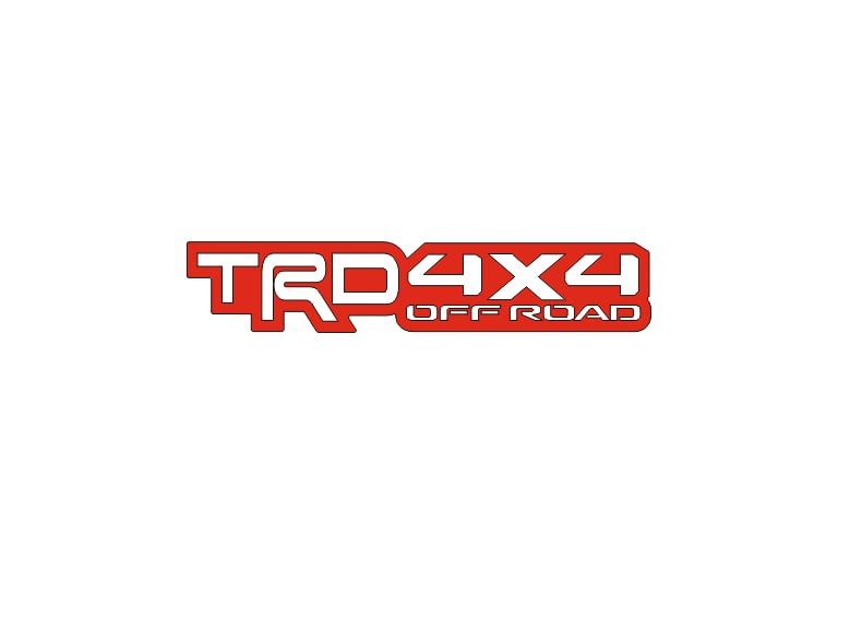 Toyota Radiator grille emblem with TRD 4x4 logo Toyota emblems decoinfabric RED WHITE