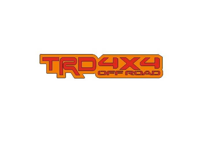 Toyota Emblem & Badge Set - Grille and Tailgate TRD 4x4 logo Toyota emblems decoinfabric ORANGE
