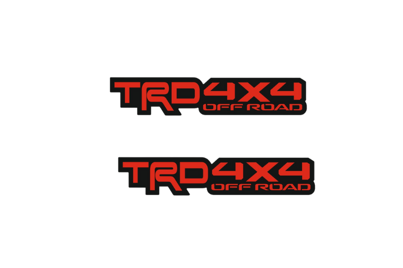 Toyota Emblem & Badges set with TRD 4x4 logo Toyota emblems decoinfabric BLACK RED