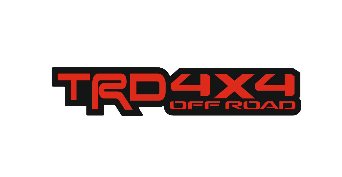 Toyota tailgate trunk rear emblem with TRD 4х4 logo Toyota emblems decoinfabric BLACK RED