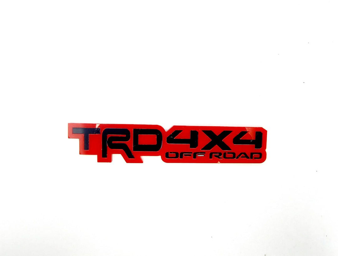 Toyota Radiator grille emblem with TRD 4x4 logo Toyota emblems decoinfabric RED BLACK