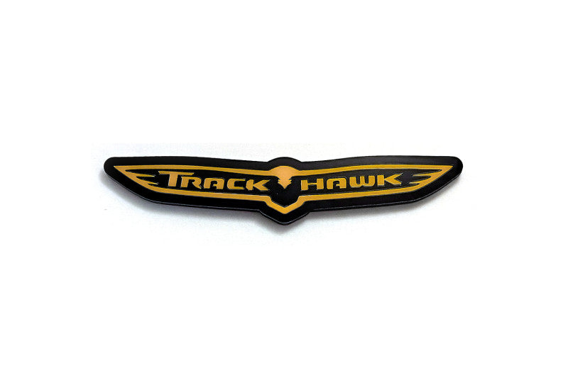 Jeep tailgate trunk rear emblem with Trackhawk logo (type 2) | decoinfabric