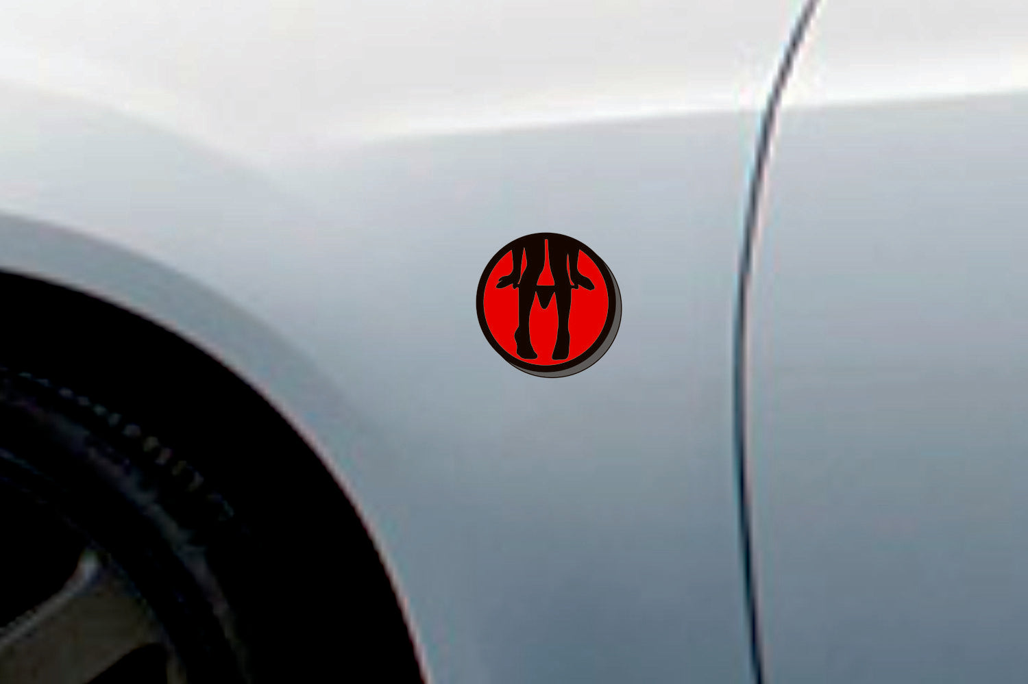 Car emblem badge for fenders with Girl Taking Off Panties logo Custom design emblems decoinfabric
