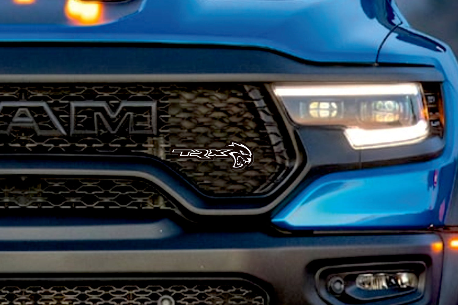 Dodge Emblem & Badge Set - Grille and Tailgate TRX + Hellcat logo Dodge emblems decoinfabric WHITE