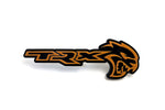 Load image into Gallery viewer, DODGE Radiator grille emblem with TRX + Hellcat logo — Black, Orange