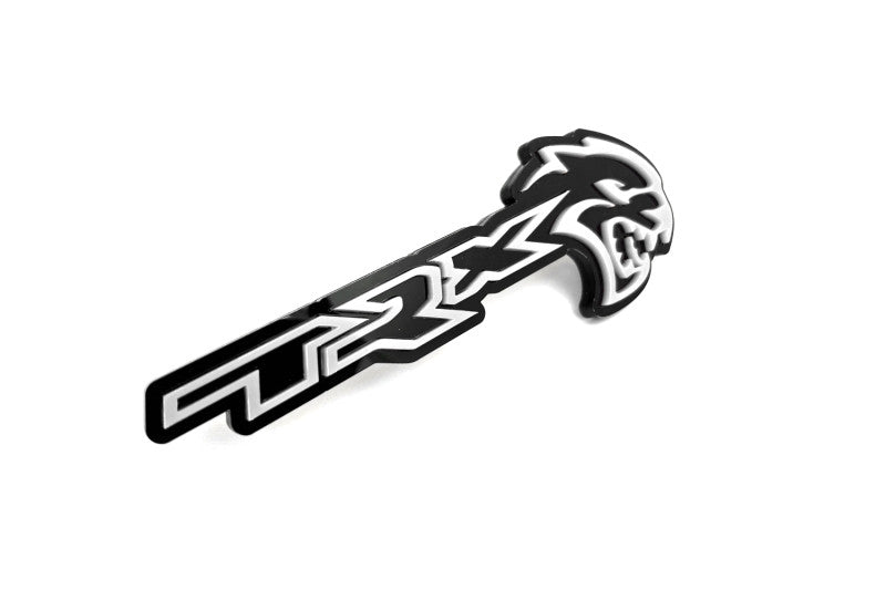 DODGE Radiator grille emblem with TRX + Hellcat logo Dodge emblems decoinfabric BLACK WHITE