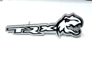 Dodge Stainless Steel tailgate trunk rear emblem with TRX logo Dodge emblems decoinfabric