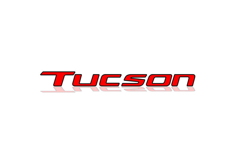 Hyundai Tucson IV 2020+ tailgate trunk rear 3D emblem with Tucson logo (type MIXT) Hyundai emblems decoinfabric