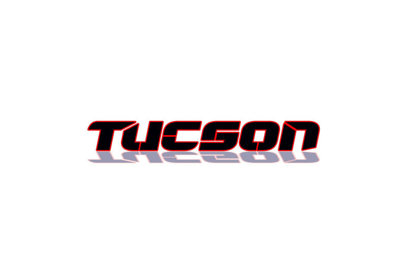 Hyundai Tucson I 2004-2015 tailgate trunk rear 3D emblem with Tucson logo (type MIXT) Hyundai emblems decoinfabric