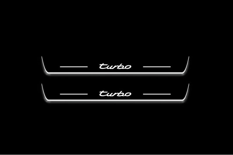 Porsche Cayenne Coupe illuminated door sills with logo Turbo
