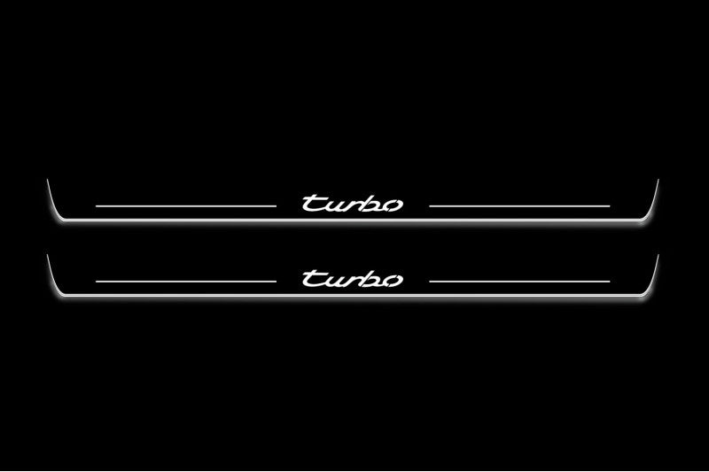 Porsche 911 (997) GT1 Stainless Steel LED Door Sills – Turbo Logo