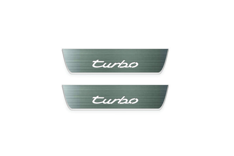 Porsche Cayenne Coupe illuminated door sills with logo Turbo