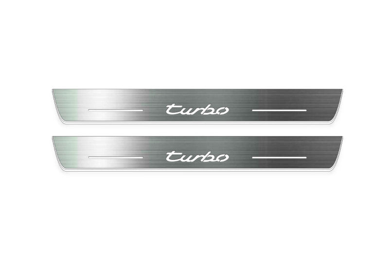 Porsche Cayenne Coupe illuminated door sills with logo Turbo