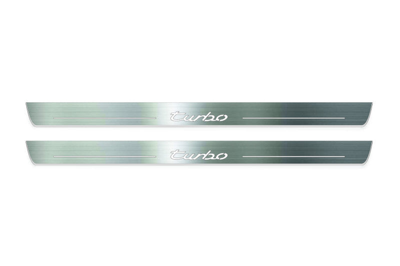 Porsche 911 (997) GT1 Stainless Steel LED Door Sills – Turbo Logo