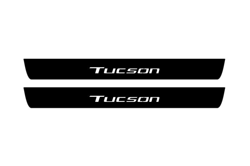 Hyundai Tucson IV 2020+ Led Door Sill Pro With Logo Tucson (Premium Painting) Hyundai Led Door Sills PRO opdesign