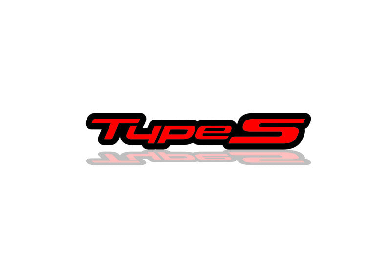 Honda Radiator grille emblem with Type S logo (Type 2) Honda emblems decoinfabric BLACK RED
