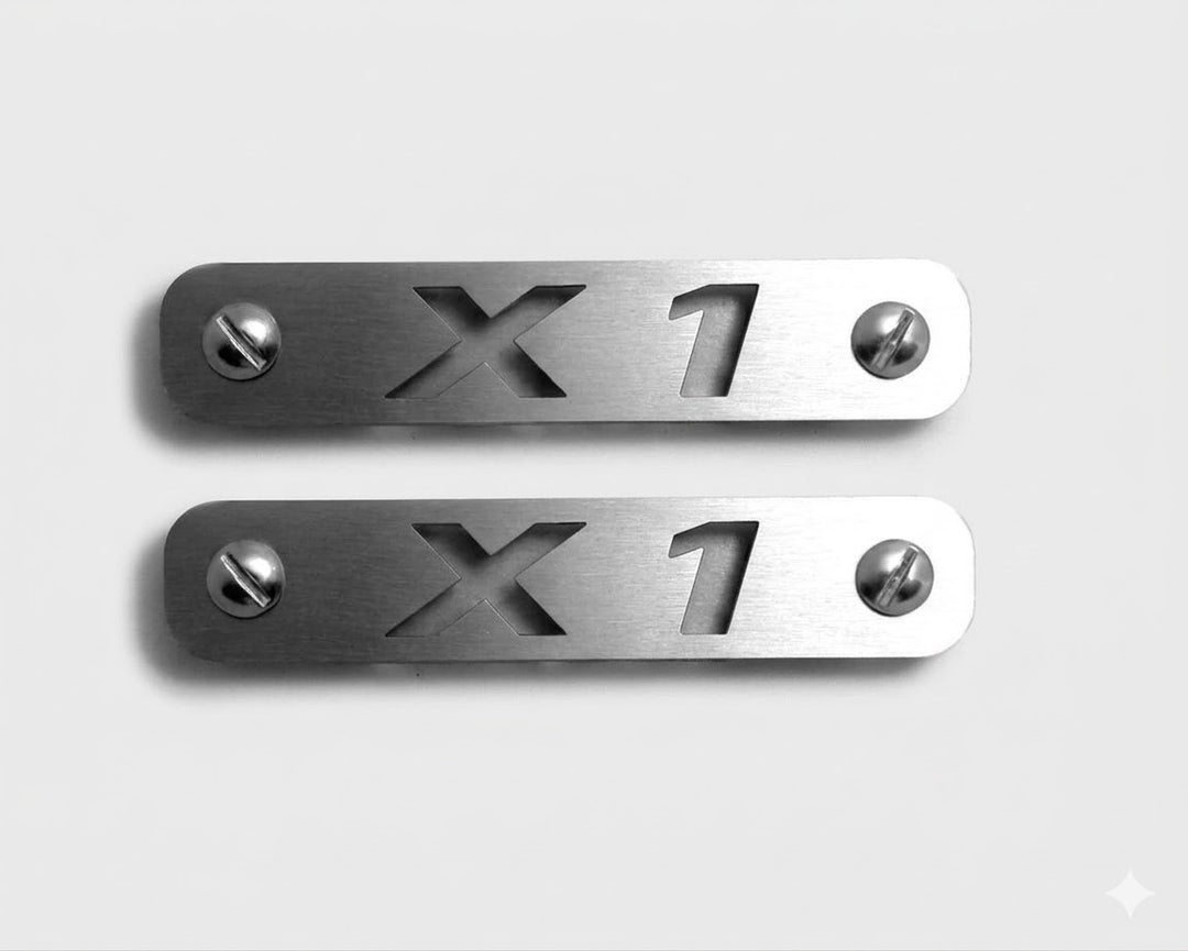 BMW X1 Floor Mat Emblem Set – Stainless Steel Badges Car Mats Badges Decoin