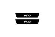 Volvo V90 II 2016+ Led Door Sill Pro With Logo V90 (Premium Painting) Volvo Led Door Sills PRO opdesign
