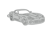 Car Keychain for Dodge Viper III/IV 2003-2010 (type 3D) Keychains opdesign