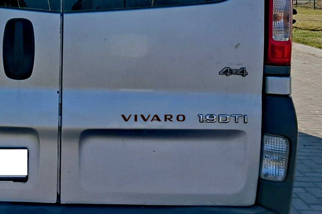Opel Vivaro I 2001-2014 tailgate trunk rear 3D emblem with Vivaro logo (type MIXT) Opel emblems decoinfabric