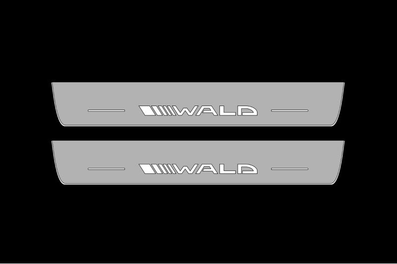 Mercedes E W213 2016-2023 LED Door Sills PRO With Wald Logo Mercedes Led Door Sills opdesign