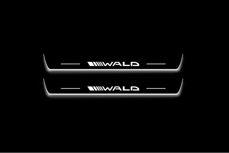 Mercedes C W205 2014-2021 LED Door Sills PRO With Wald Logo
