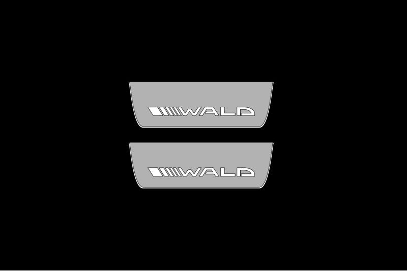 Mercedes E W213 2016-2023 LED Door Sills PRO With Wald Logo Mercedes Led Door Sills opdesign
