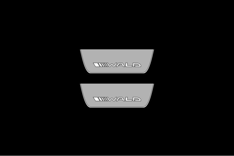 Mercedes C W205 2014-2021 LED Door Sills PRO With Wald Logo Mercedes Led Door Sills opdesign