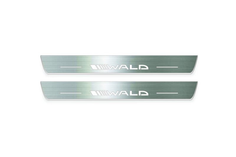 Mercedes C W205 2014-2021 LED Door Sills PRO With Wald Logo