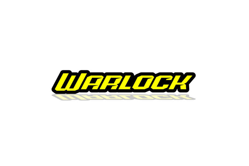 Dodge RAM tailgate trunk rear emblem with Warlock logo Dodge emblems decoinfabric BLACK YELLOW
