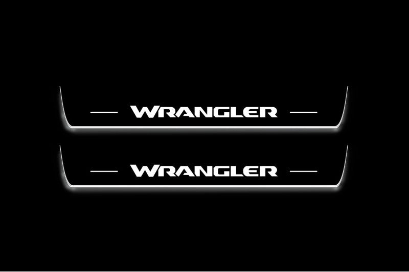 Jeep Wrangler JL 2018+ Auto Door Sills With Logo Wrangler