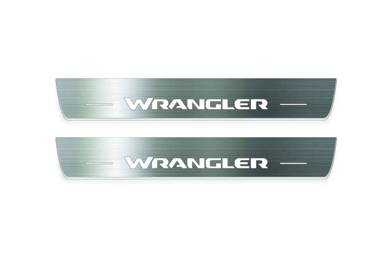 Jeep Wrangler JL 2018+ Auto Door Sills With Logo Wrangler