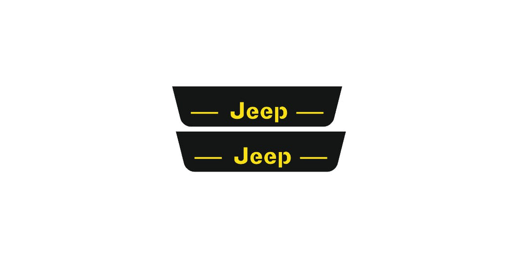 Jeep Wrangler JL 2018+ Door Sill Led Plate With Jeep Wrangler Logo (Type 2) Jeep Led Door Sills opdesign