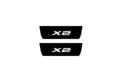 BMW X2 F39 2018+ Led Door Sill Pro With Logo X2 (Premium Painting) BMW Led Door Sills PRO opdesign
