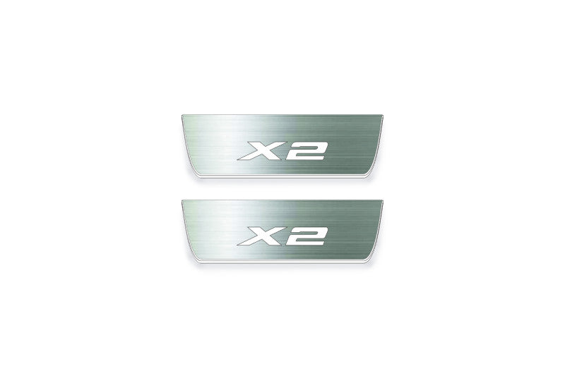 BMW X2 F39 2018+ LED Door Sills PRO With X2 Logo