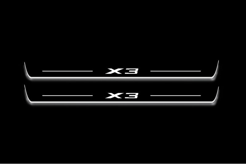 BMW X3 E83 2003-2010 LED Door Sills PRO With X3 Logo