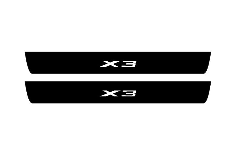 BMW X3 G01 2018+ Led Door Sill Pro With Logo X3 (Premium Painting) BMW Led Door Sills PRO opdesign