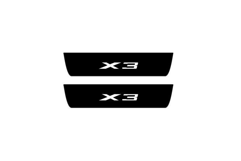 BMW X3 G01 2018+ Led Door Sill Pro With Logo X3 (Premium Painting) BMW Led Door Sills PRO opdesign